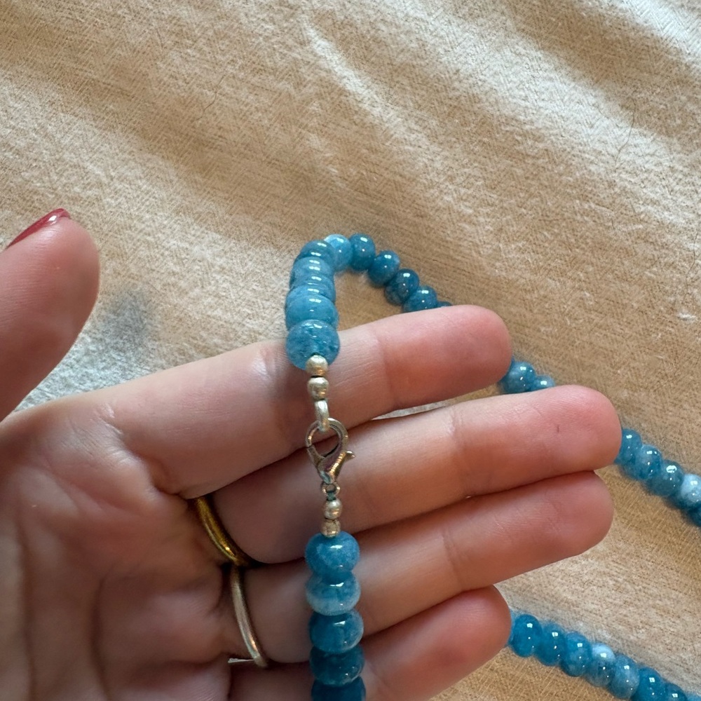 Elegant Blue Beaded Necklace